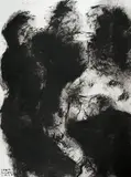 Boris Bućan, Composition in Black I., 1987., acrylic on paper