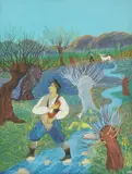 Cvijeta Job, Hero from Another World, cca. 1962., tempera on paper