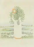 Ivan Lacković Croata, Girl with Clover, watercolor copper engraving on paper