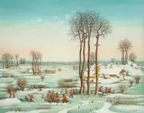 Stjepan Ivanec, Winter, 2017., oil on glass