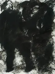 Boris Bućan, Composition in Black III., 1988., acrylic on paper