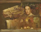 Mersad Berber, Girl and Horse, oil on canvas