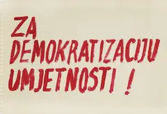 Marijan Molnar, For the democratization of art!, 1980., acrylic on paper