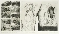 Dubravka Babić, Race in Longchamp I, 1984., drypoint and etching on paper