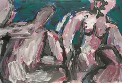 Đuro Seder, Two, tempera and gouache on paper