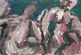 Đuro Seder, Two, tempera and gouache on paper