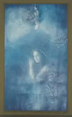 Mersad Berber, Portrait of a Girl, 2000., serigraphy and pastel on paper