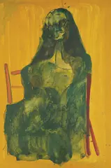 Ivan Šebalj, Woman, tempera on paper