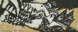 Ivan Lesiak, Street in Zagreb, 1954., Oil, ink and gold foil on paper