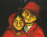 Martin Mehkek, Modest couple, 1985., oil on glass