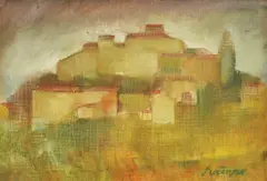 Vilim Svečnjak, Istrian Motif, oil on canvas pasted on cardboard
