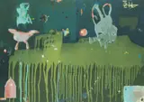 Željko Hegedušić, Forest, 1997., oil and collage on paper