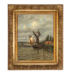 Gerard Koekkoek, Peisaj olandez, 1902, ulei pe pânză
