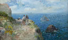 Jose Checa Galindo, Plimbare pe coastă, ulei pe carton