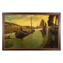 Hans Seyppel, Bărci pe canal, ulei pe pânză
