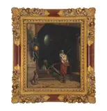 Negustorul de arme by sec. Xix Școală Italiană (după Jean-Léon Gérôme), ulei pe pânză, sold Apr 2026