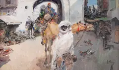 Jose Checa Galindo, Scenă orientală, ulei pe carton