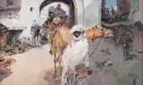 Jose Checa Galindo, Scenă orientală, ulei pe carton