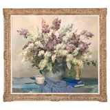 Alfons Verheyen, Vas cu liliac, 1948, ulei pe pânză