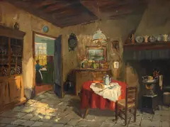 Jan van Haverkamp, Ora ceaiului, ulei pe pânză
