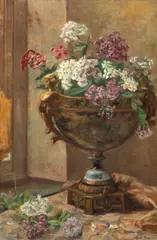 Cécile Wiser, Cupă cu mușcate, 1922, ulei pe pânză