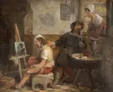 sec. Xix Școală Olandeză, În atelierul artistului, ulei pe lemn
