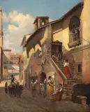 Palm Gustaf Wilhelm, Stradă din Tivoli, ulei pe pânză