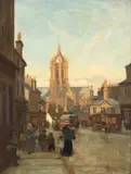 Patrick Downie, Vedere din Edinburgh, 1890, ulei pe pânză
