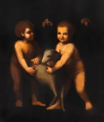 Școală Lombardă, (după Bernardino Luini), sec. Xviii, Iisus și Ioan Botezătorul, ulei pe pânză
