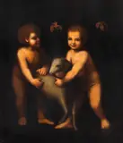 Iisus și Ioan Botezătorul by Școală Lombardă, (după Bernardino Luini), sec. Xviii, ulei pe pânză, sold Apr 2026