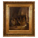 Povești la han by Școală Olandeză, (după Adriaen van Ostade), sec. Xviii, ulei pe pânză, sold Apr 2026