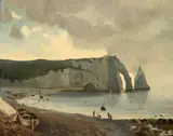 Marină la Étretat by sfârșitul sec. Xix Școală Franceză, ulei pe pânză, sold Apr 2026