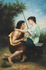 Robert Anderson, Daphnis și Chloe (după Camille Félix Bellanger), ulei pe pânză
