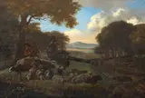 Cu caprele la păscut by sfârșit de sec. Xviii Școală Franceză, ulei pe lemn, sold Apr 2026