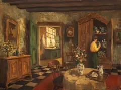 Jan van Haverkamp, Interior olandez, ulei pe pânză