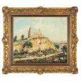 Vedere spre Templul Junonei (Sicilia) by sec. Xix Școală Italiană, ulei pe pânză, sold Apr 2026