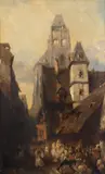 Procesiune by sfârșitul sec. Xix Școală Franceză, ulei pe pânză, sold Apr 2026