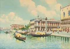 Gondolă la Veneția by Emilio Boni, acuarelă pe hârtie, sold Apr 2026