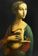 Doamna cu hermină by Georges Mazilu, 2020, cromolitografie, sold Apr 2026