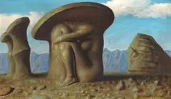 Sabin Bălașa, Mit românesc (Dochia și Sfinxul), 1980, ulei pe pânză