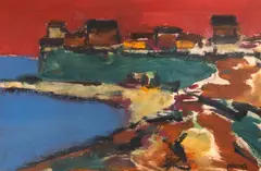 Faleză la 2 Mai by Ion Pacea, guașă pe carton, sold Apr 2026
