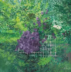 Florin Niculiu, Grădină (Clematite), 1994, ulei pe pânză