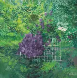 Florin Niculiu, Grădină (Clematite), 1994, ulei pe pânză