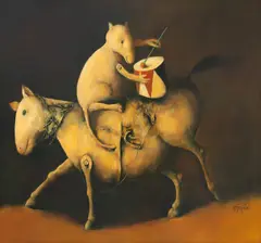 Georges Mazilu, La parade, 2017, acrilic pe pânză