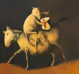 Georges Mazilu, La parade, 2017, acrilic pe pânză