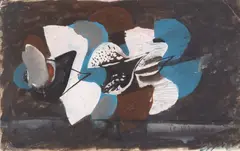 Constantin Blendea, Aripi, 1991, guașă, tempera și creion pe hârtie