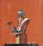Ana Ruxandra Ilfoveanu, Dresorul de păsări, 2002, acrilic pe pânză