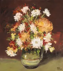 Crizanteme by Nicolae Blei, 2023, ulei pe pânză, sold Apr 2026