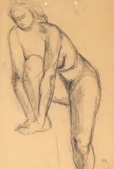 Camil Ressu, Nud, cărbune pe hârtie