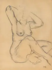 Camil Ressu, Nud, cărbune pe hârtie